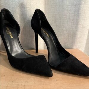 Saint Laurent Black Suede Heels